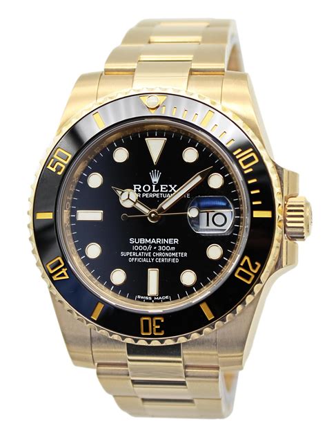 Full 18k Yellow Gold Rolex Submariner Watches ON SALE